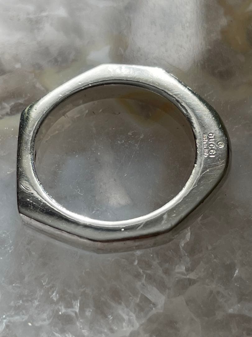 GUCCI グッチ オクタゴン 13号 925 リング シルバー ナットリング