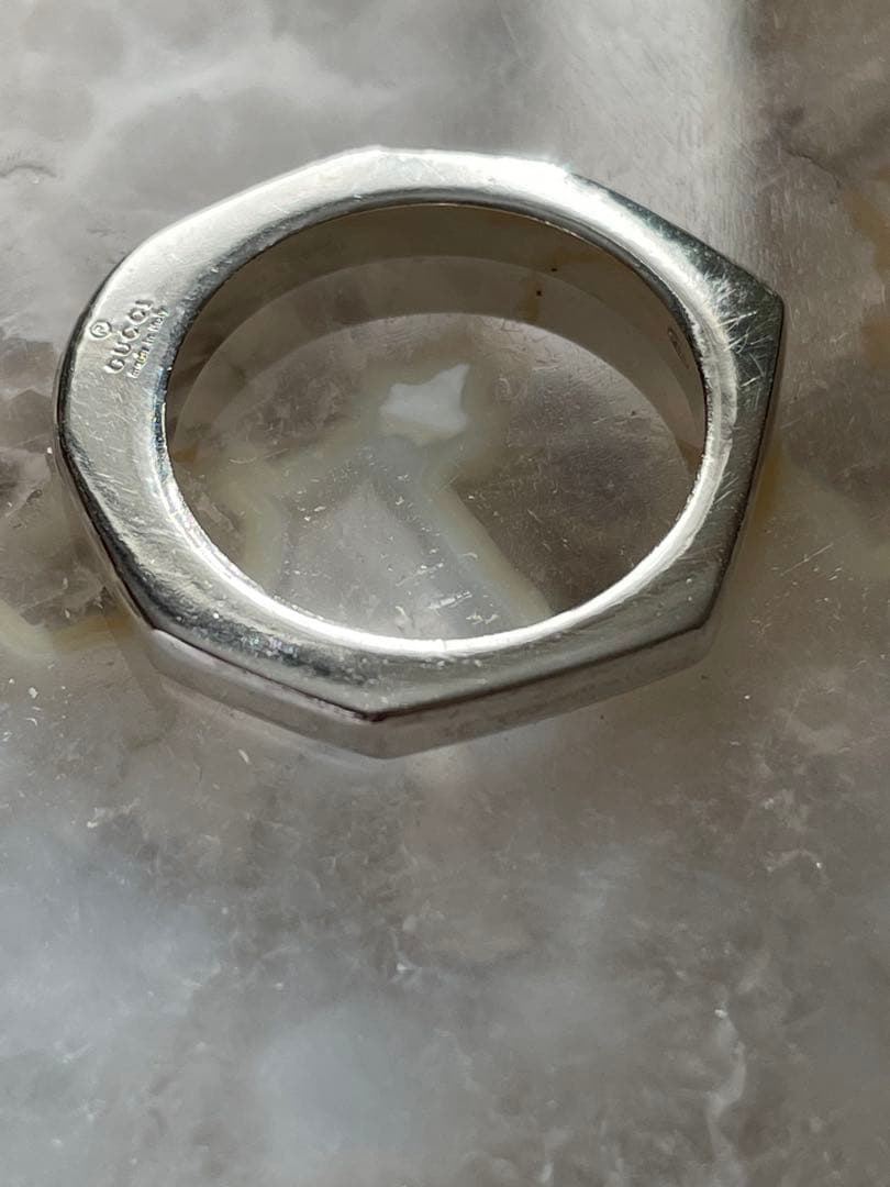 GUCCI グッチ オクタゴン 13号 925 リング シルバー ナットリング