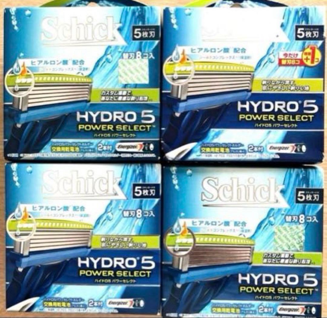 シック Schick 5枚刃 ハイドロ5 パワーセレクト 替刃 (8コ入) 4箱