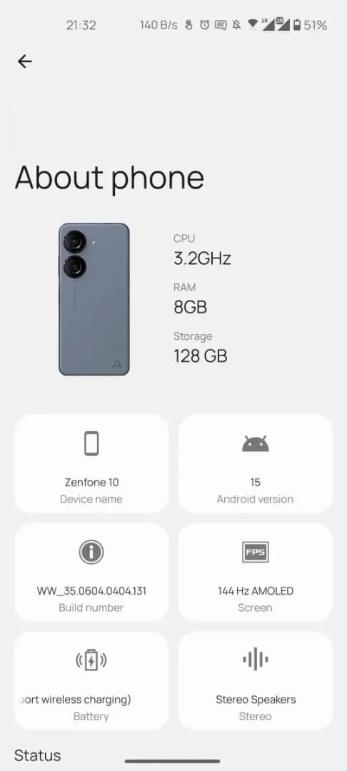 スマートフォン本体 Asus Zenfone 10 128 GB