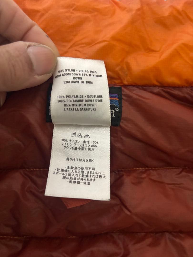 パタゴニア ダウンセーター ダウンジャケット オレンジ メンズＳ84672 軽量