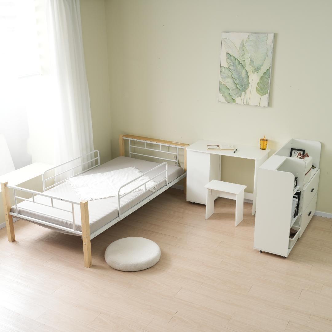 人気再入荷！【高さ130cm】ロフトベッド パイプベッド シングル　2COLOR