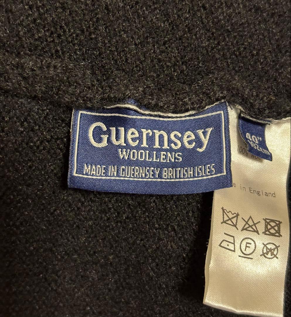 ガンジーウーレンズ 厚手ウールセーター サイズ40 黒 ブラック イングランド製