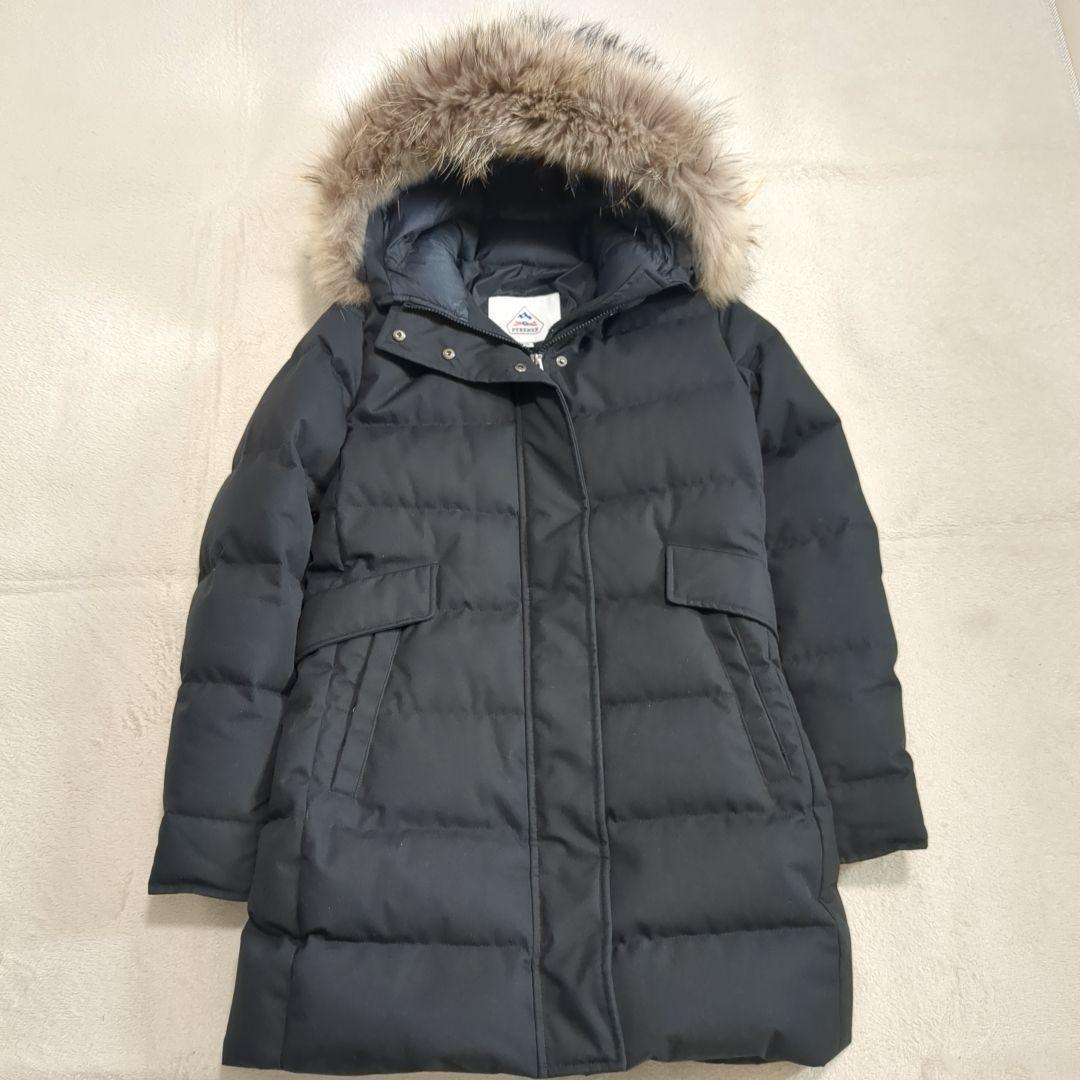 美品 ピレネックス グルノーブル ファー ダウンコート 38サイズ ブラック