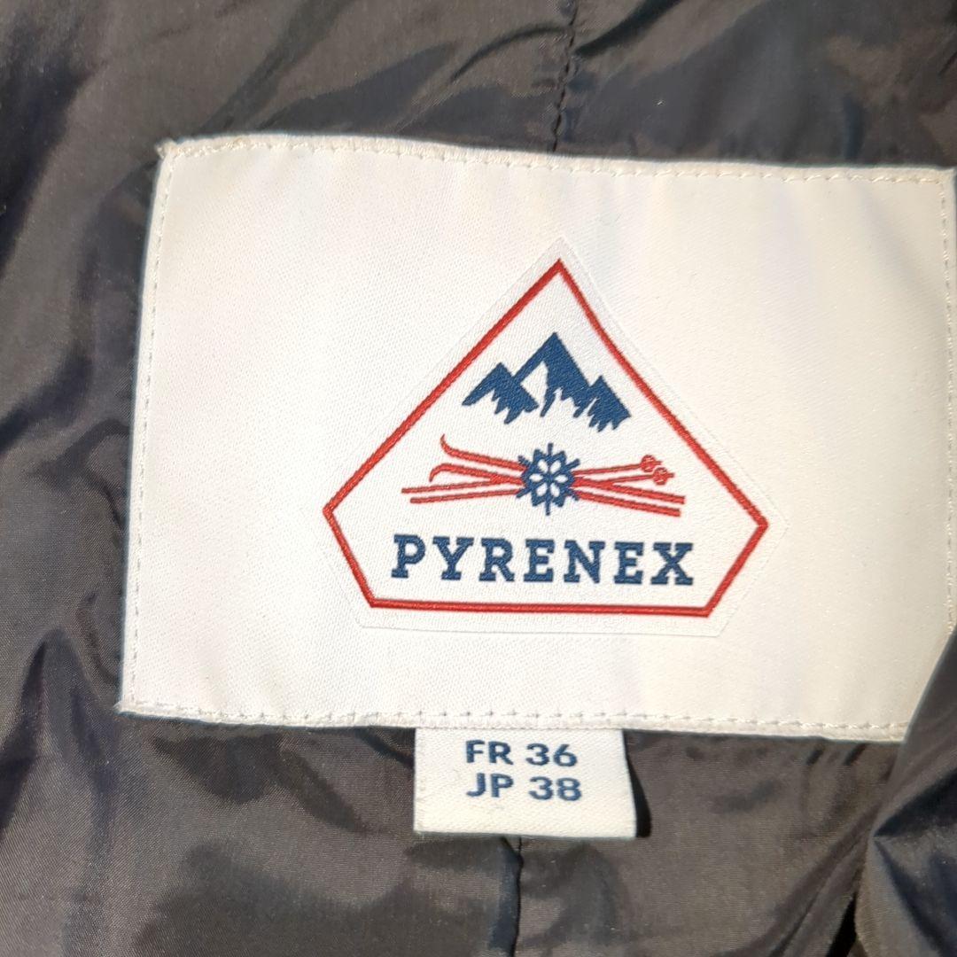 美品 ピレネックス グルノーブル ファー ダウンコート 38サイズ ブラック