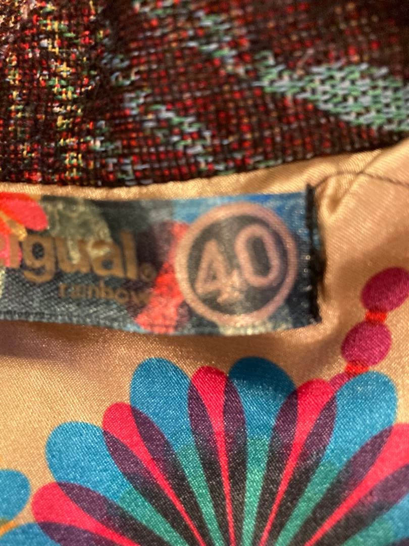 タイムセール14500円未使用desigualジャガード織りダブルコート40Ｌ