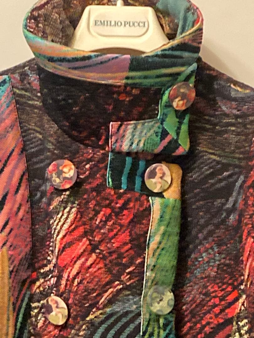 タイムセール14500円未使用desigualジャガード織りダブルコート40Ｌ