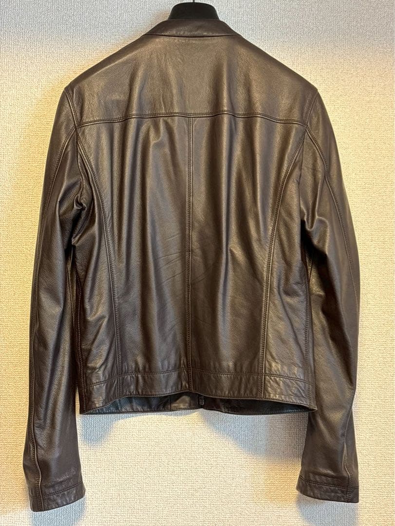 ジルサンダー　JILSANDER シングルライダース　ラム　ブラウン