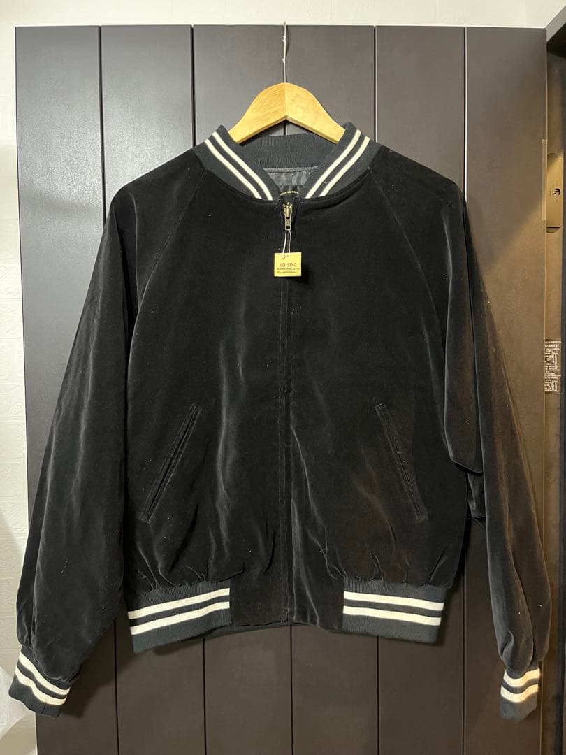 希少★KEI SING ロサンゼルス・トランプ刺繍 ベロアスタジャン ブルゾン