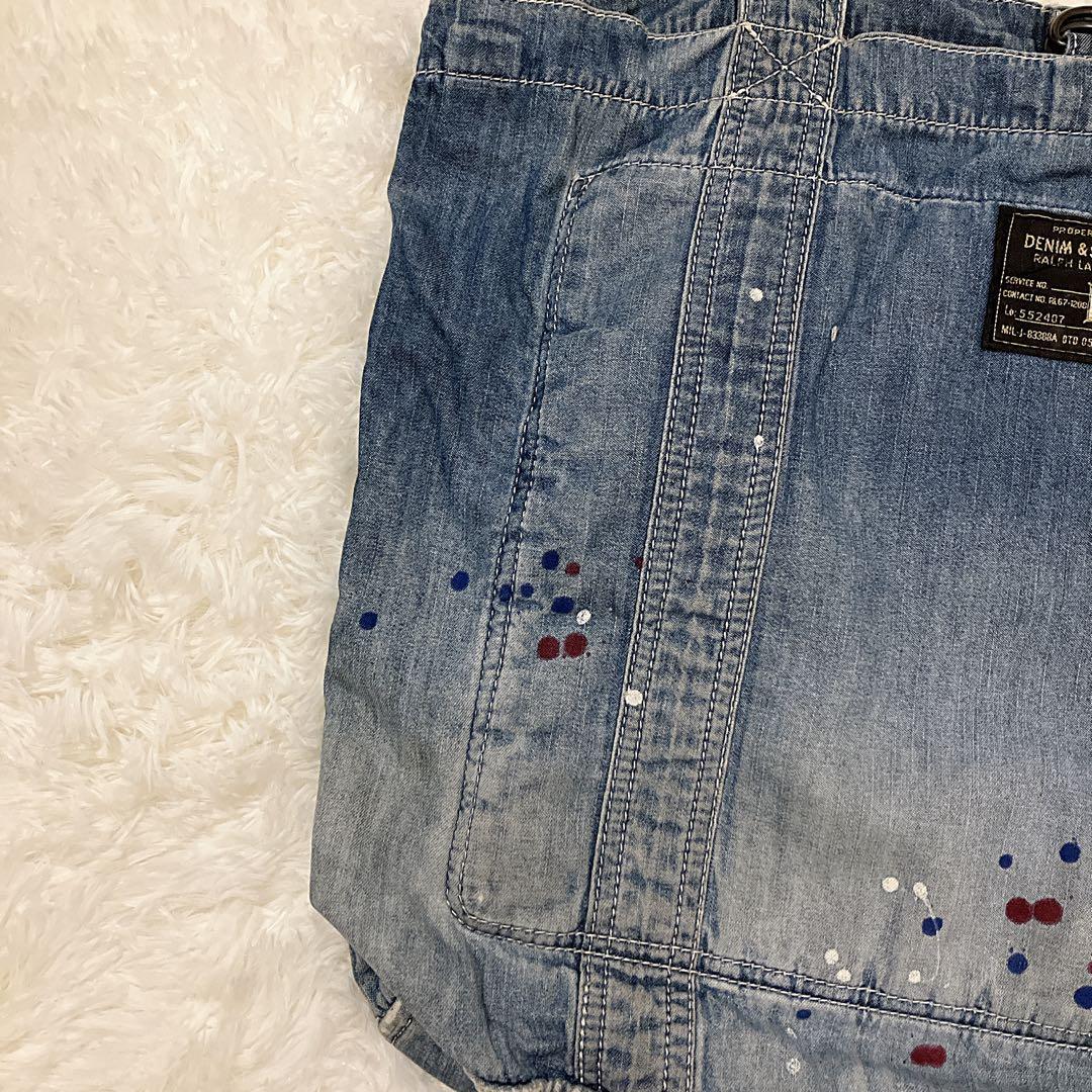 デニム＆サプライ ラルフローレン トート ネイティブ刺繍 ダメージ加工