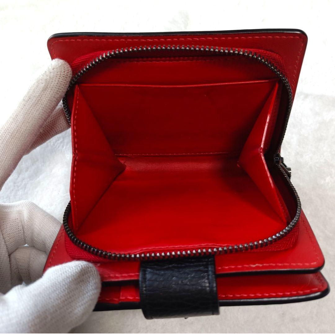 極美品♪クリスチャンルブタン 二つ折り財布 パロマ ミニウォレット 黒 赤 箱付