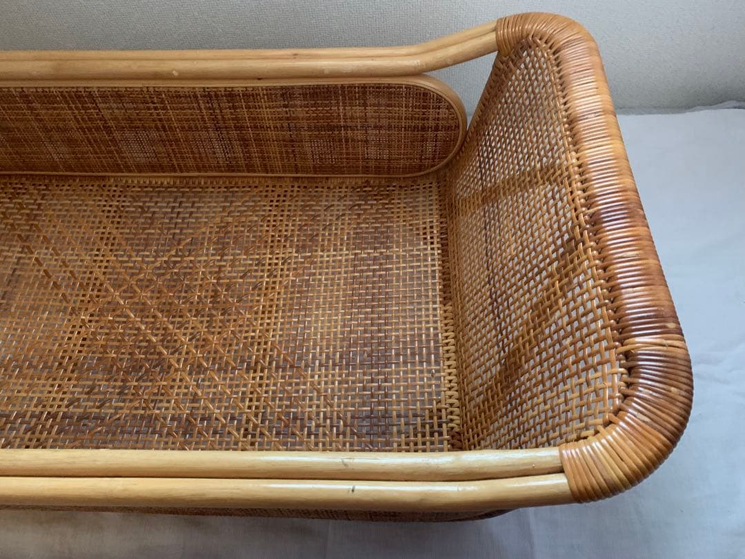 ベビーベッド籐ラタンゆりかご送料込ベビーベットクーファン