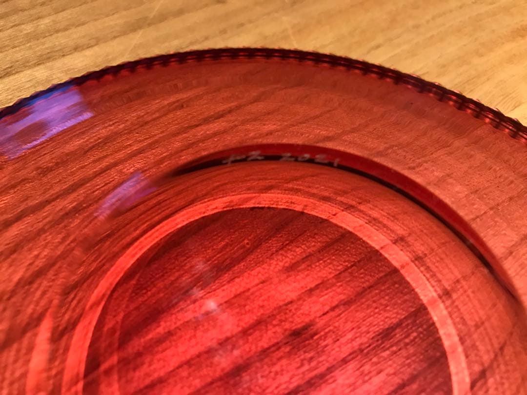 辻和美　factoryzoomer ガラスプレート　皿　レインボー　3枚　①