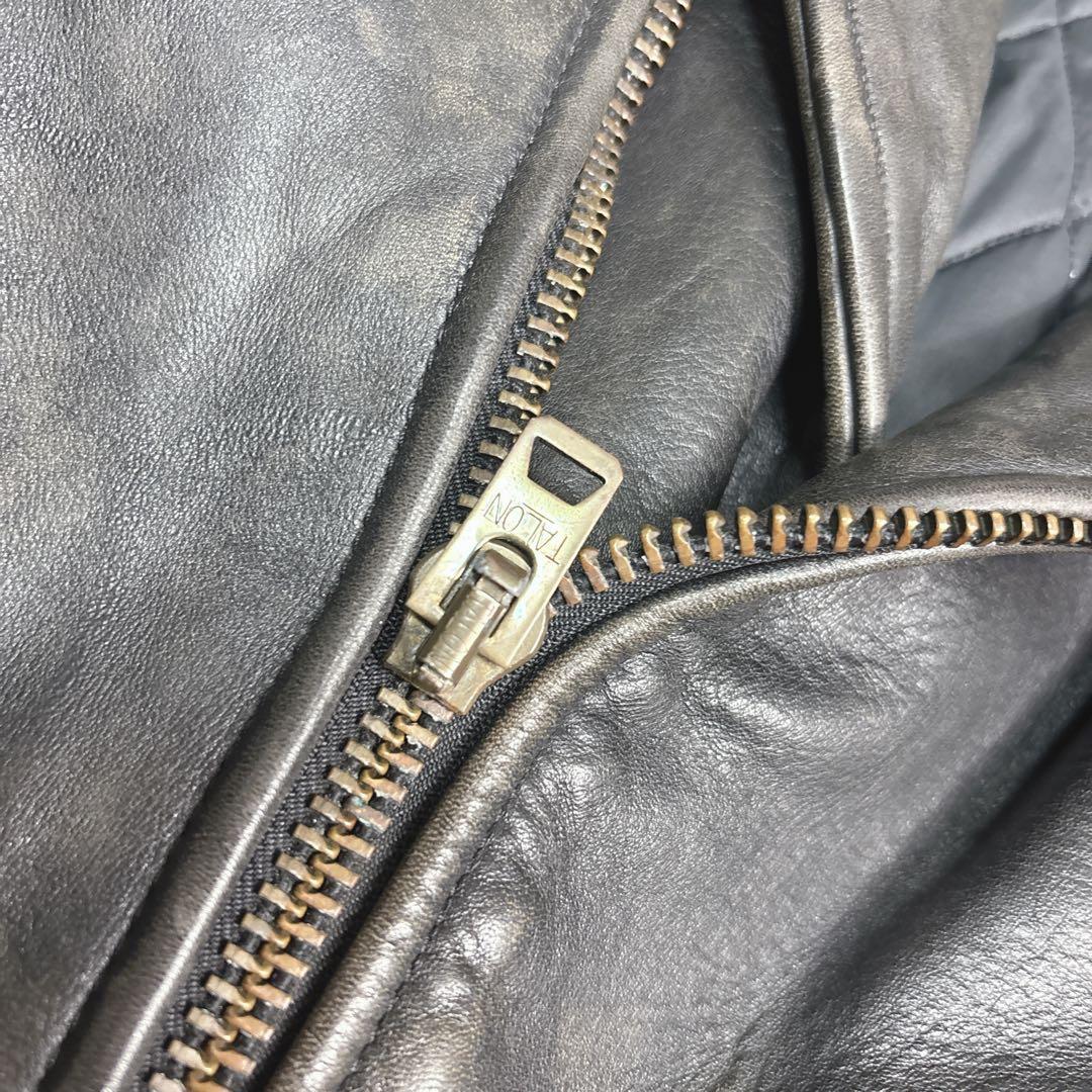 vanson ダブルライダースジャケット キルティング 黒色 Sサイズ 本革