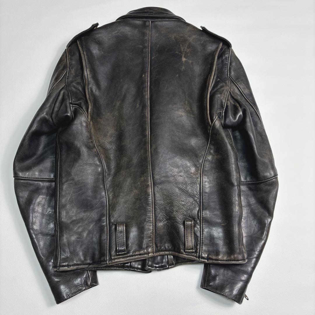 vanson ダブルライダースジャケット キルティング 黒色 Sサイズ 本革
