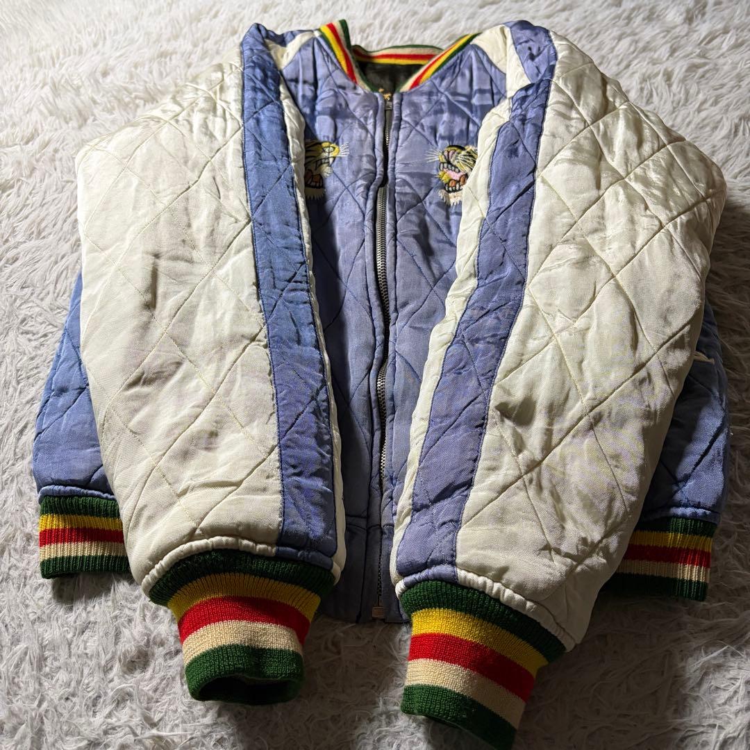 【雰囲気抜群】SILVER STONE スタジャン　リバーシブル　虎　龍　38