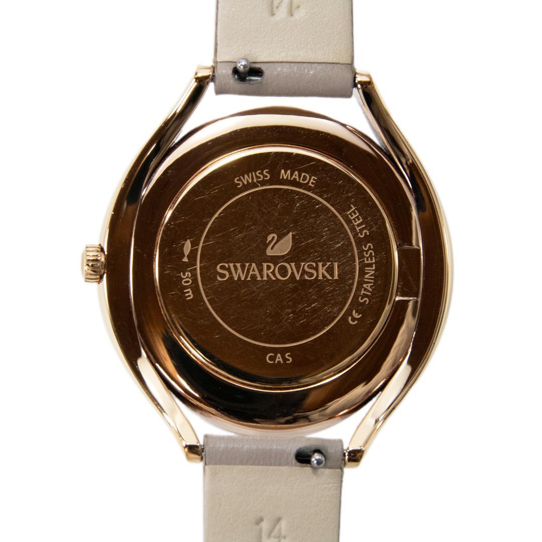 スワロフスキー 腕時計 レディース クリスタルラインオーラ 白 ビジュー ロゴ