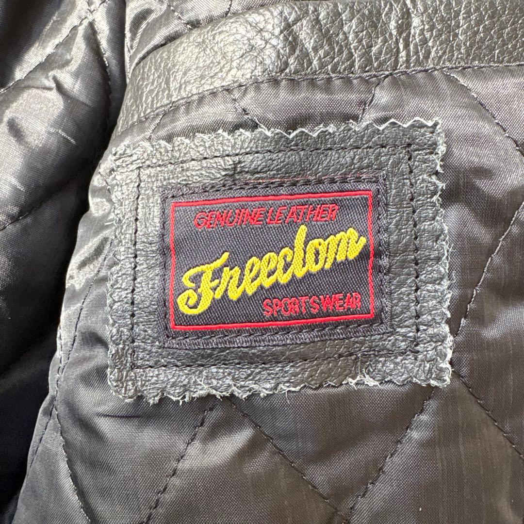 FREEDOM フリーダム バッファローレザー 襟付き シングルライダース 40