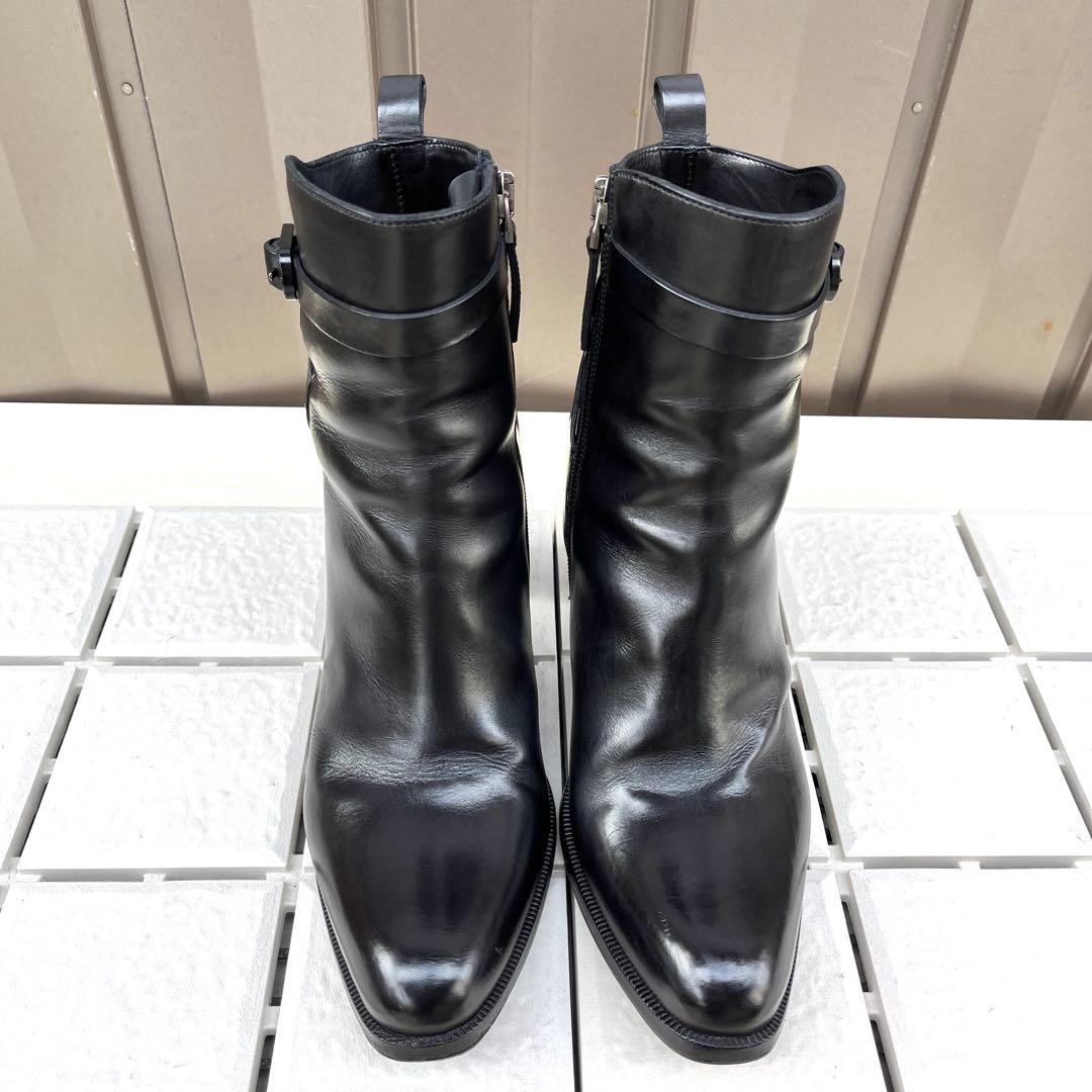 37 SARTORE ショートブーツ　レザー　太ヒール　ファスナー　24