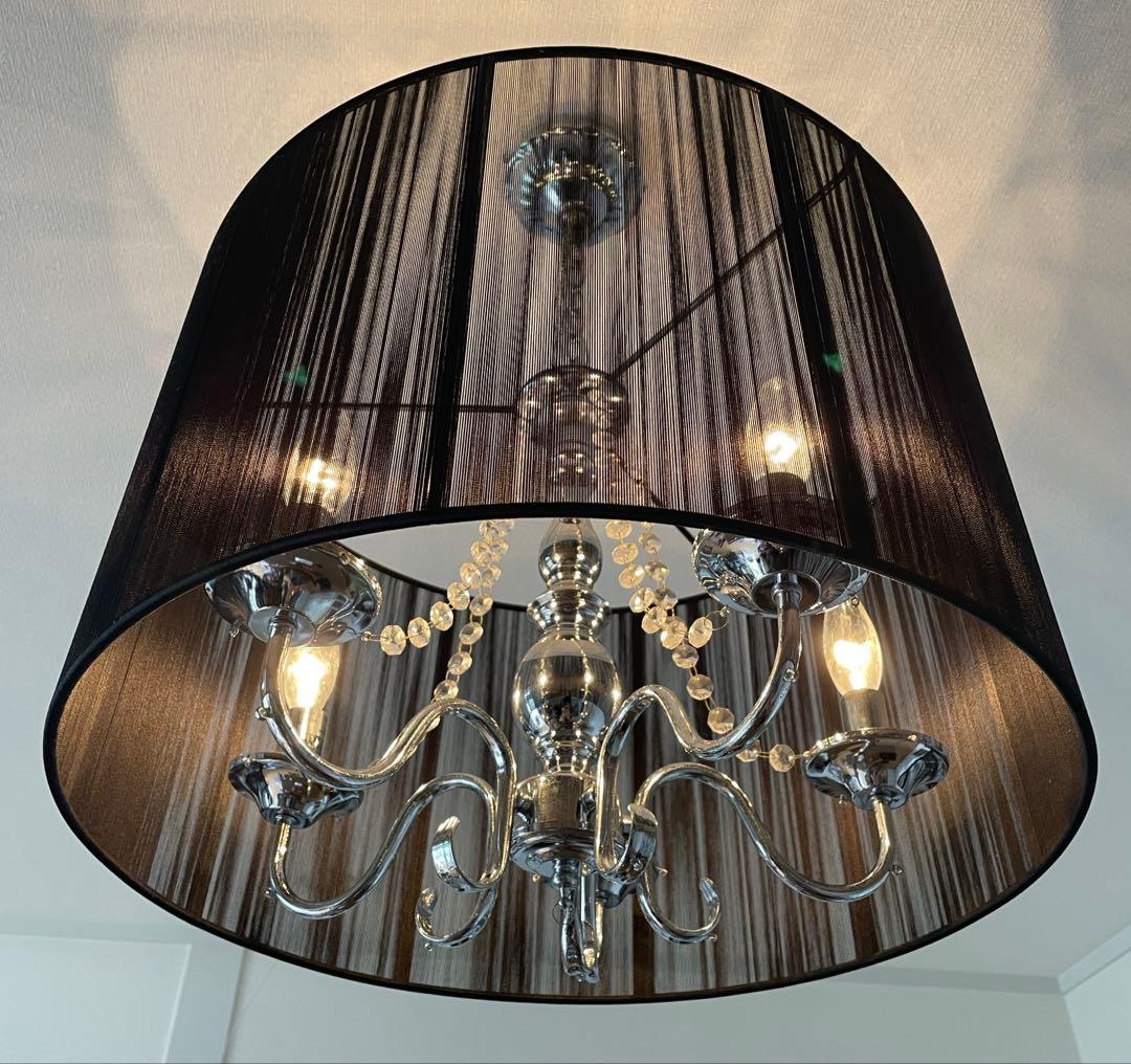 ブラックシェードシャンデリア　 5灯