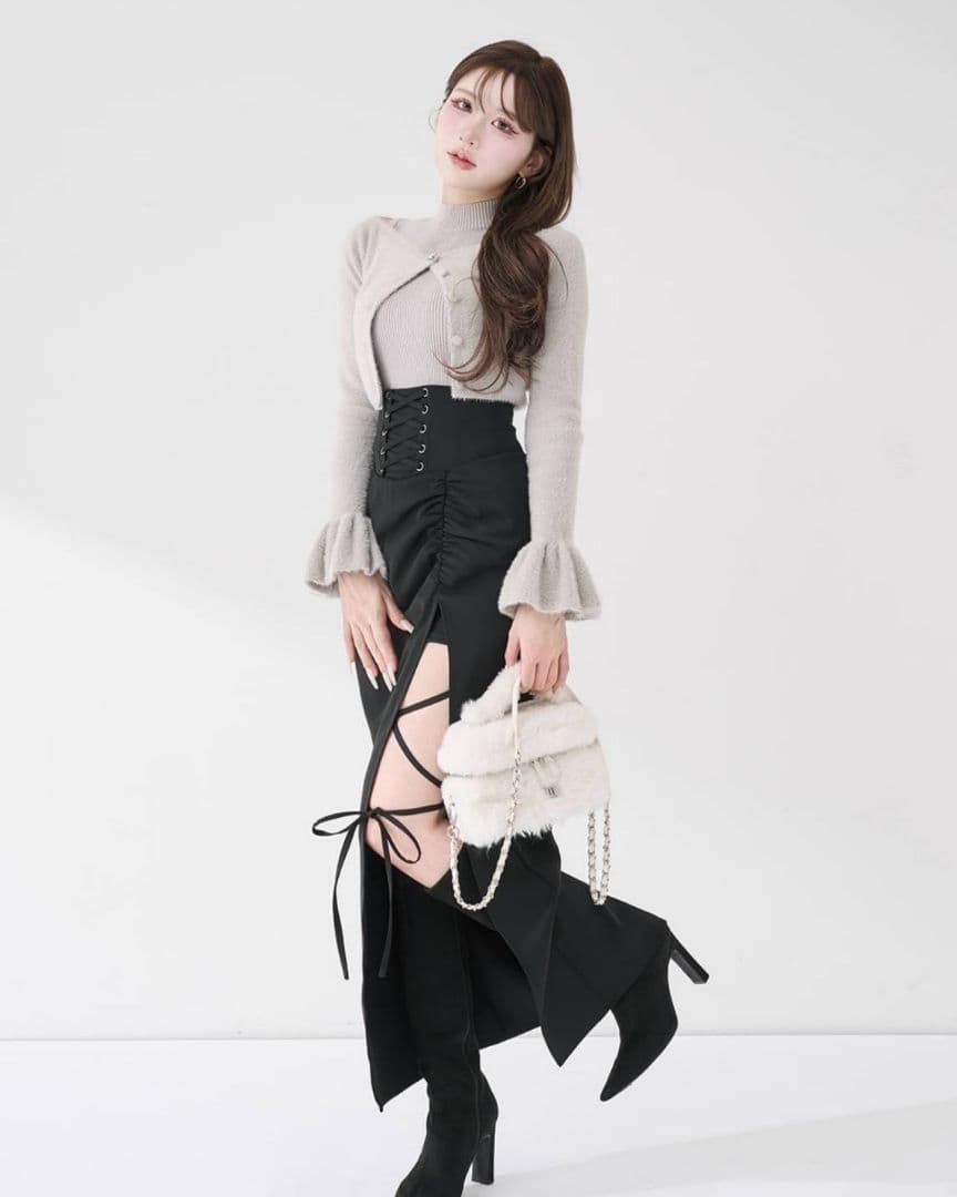 ダーリッチ スリットコルセットロングスカート FSサイズ