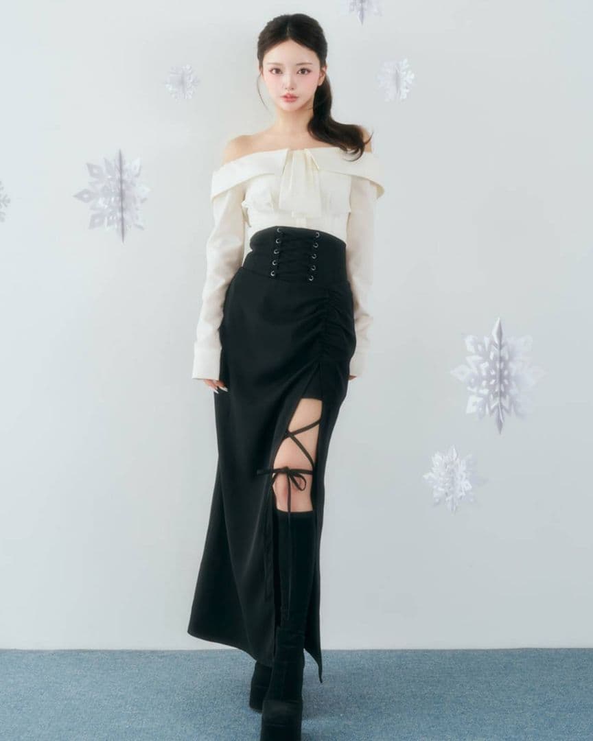 ダーリッチ スリットコルセットロングスカート FSサイズ