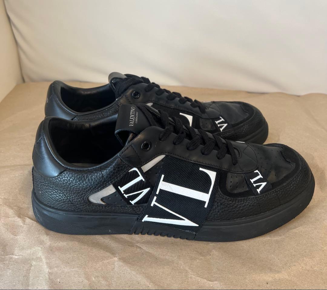 VALENTINO ヴァレンティノ レザー スニーカー 44 オールブラック