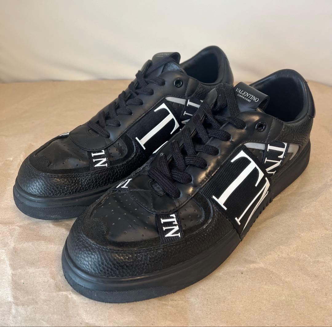 VALENTINO ヴァレンティノ レザー スニーカー 44 オールブラック