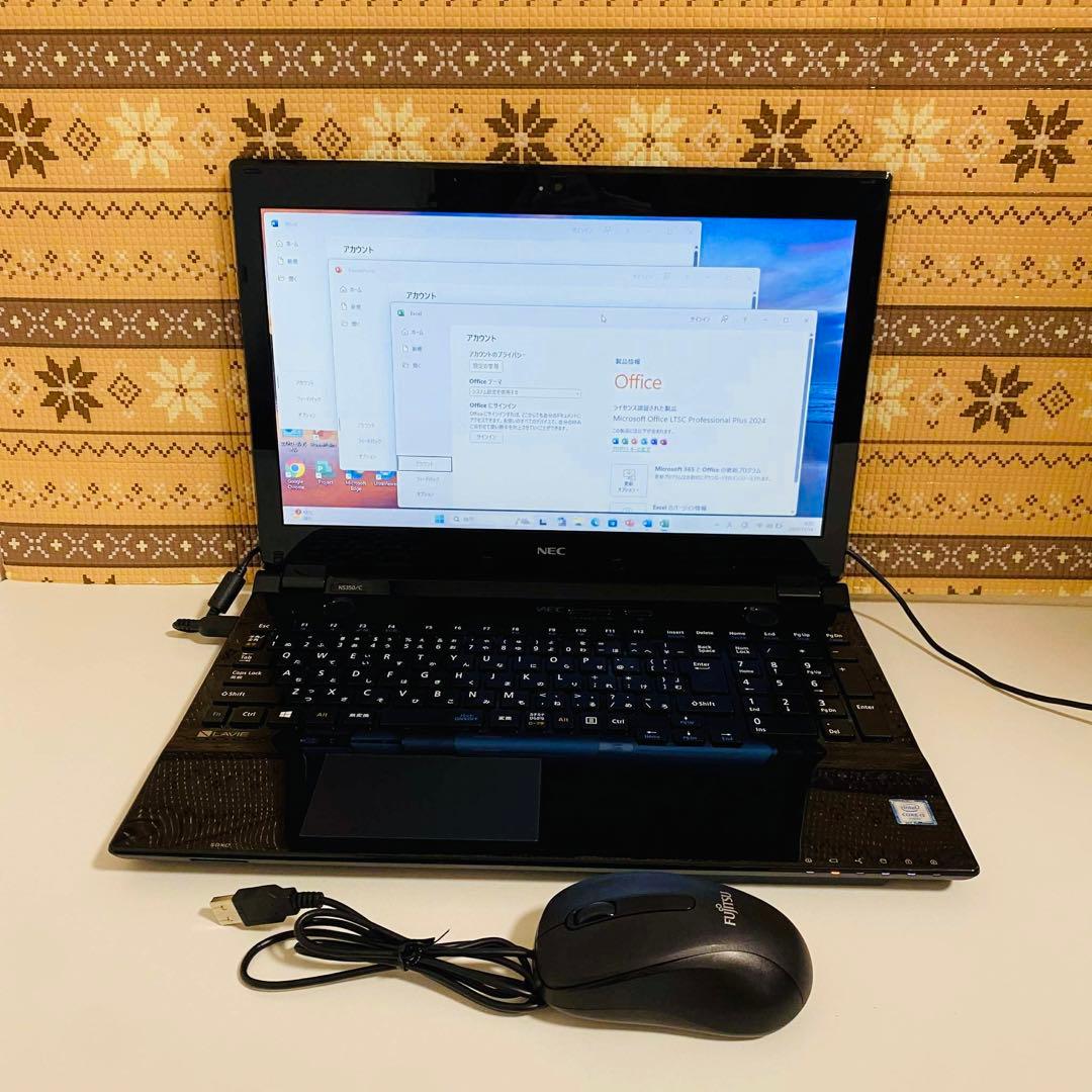 Y922 NECノートパソコンSSDメモリ8G高速Windows11オフィス付き