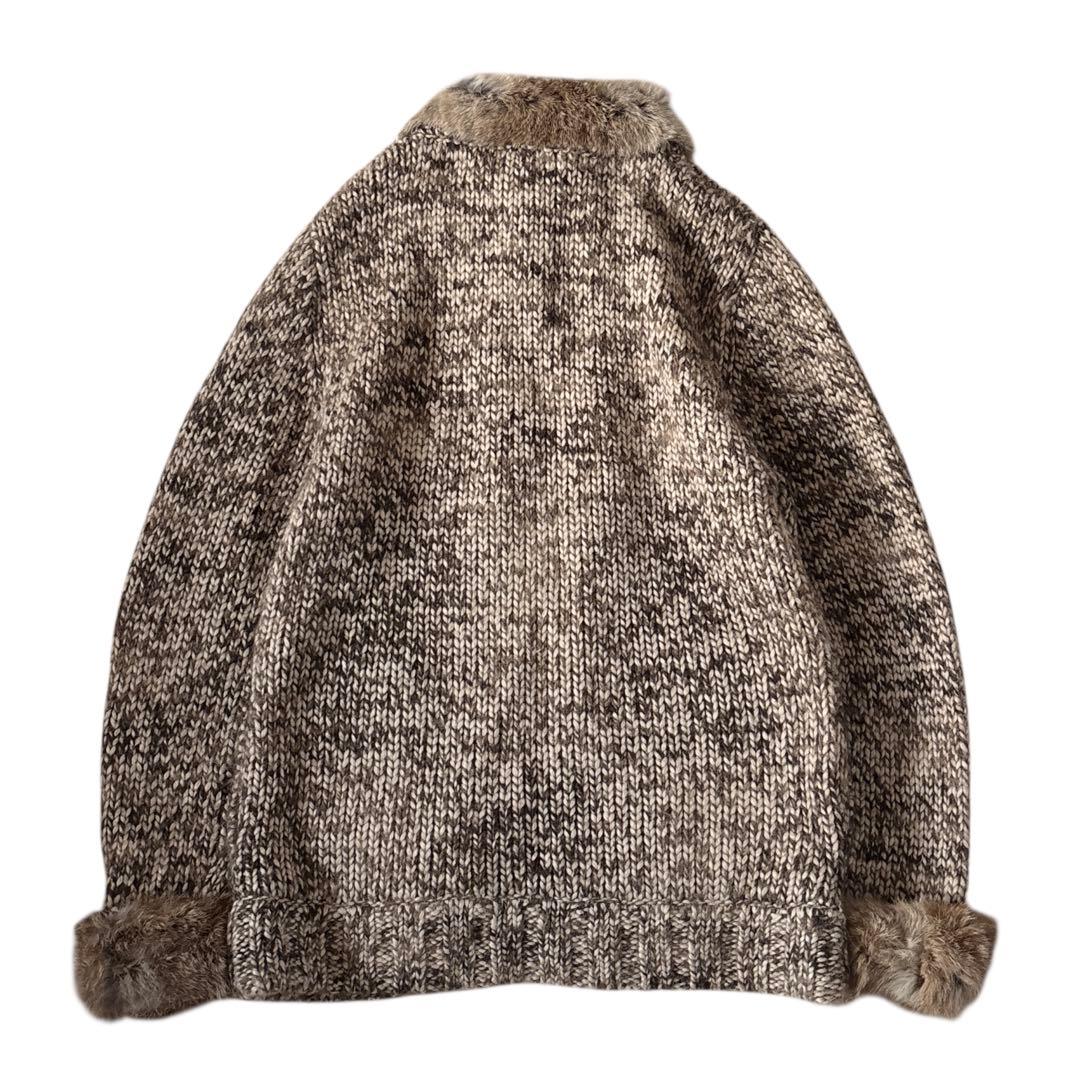 BURBERRY バーバリーブラックレーベル ニット ファー ノバチェック