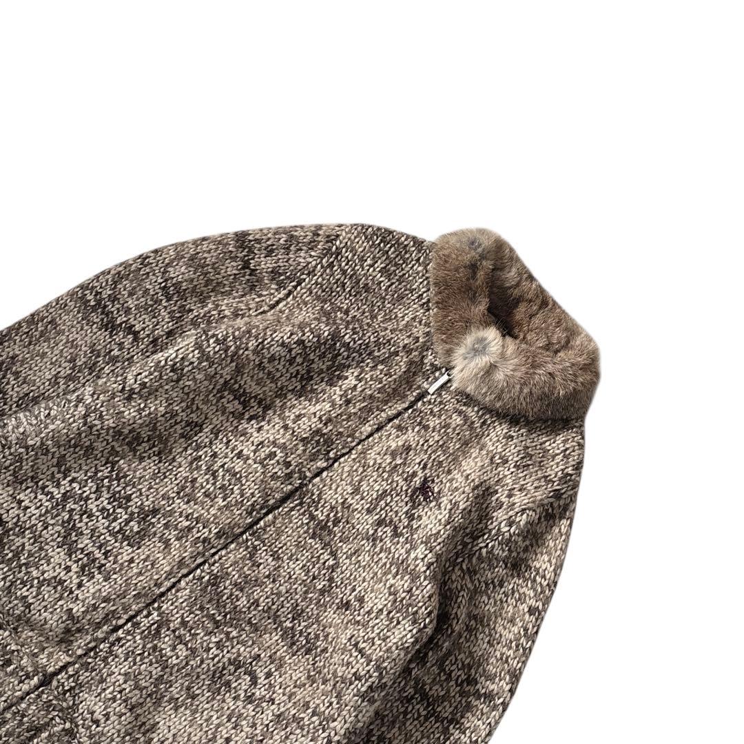 BURBERRY バーバリーブラックレーベル ニット ファー ノバチェック