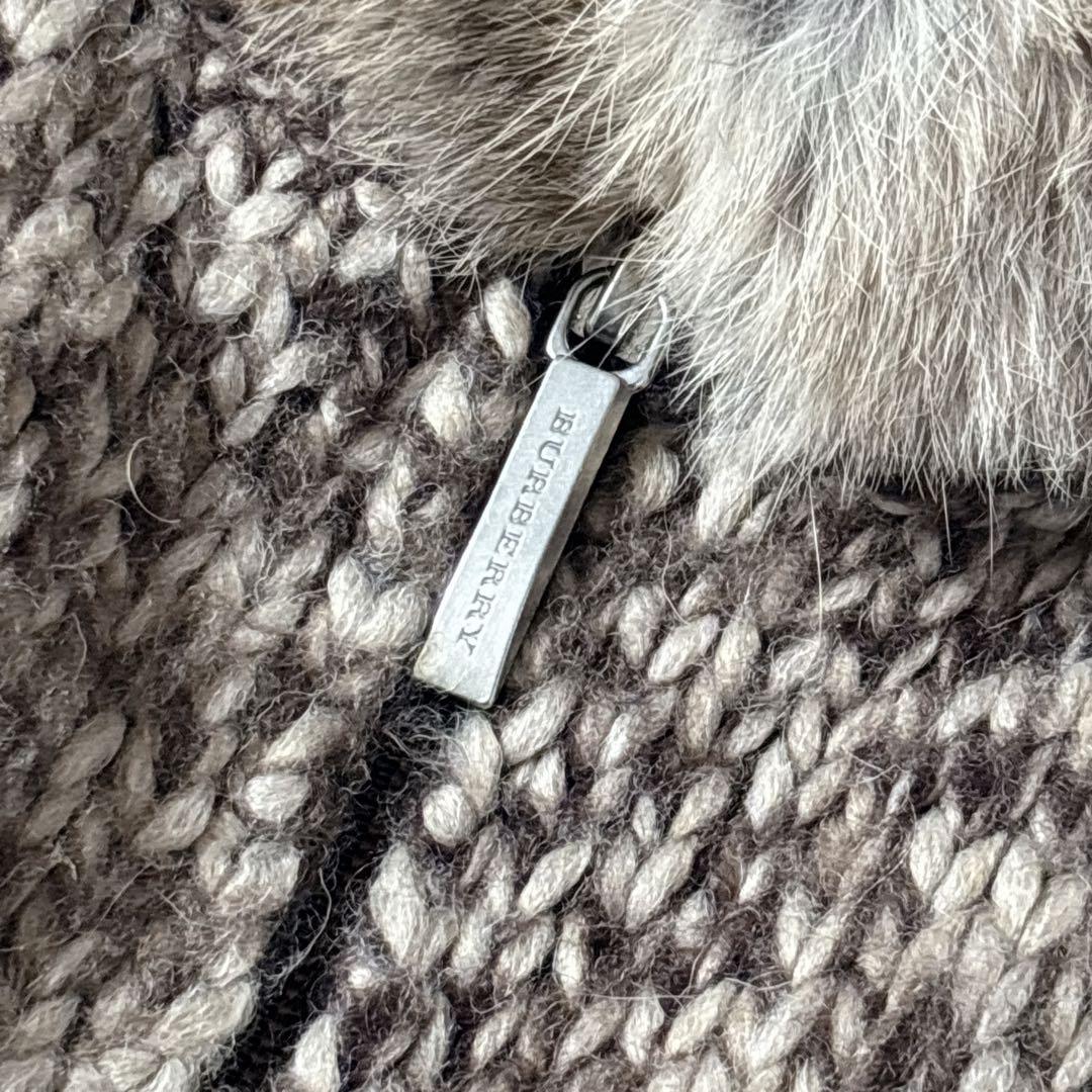 BURBERRY バーバリーブラックレーベル ニット ファー ノバチェック