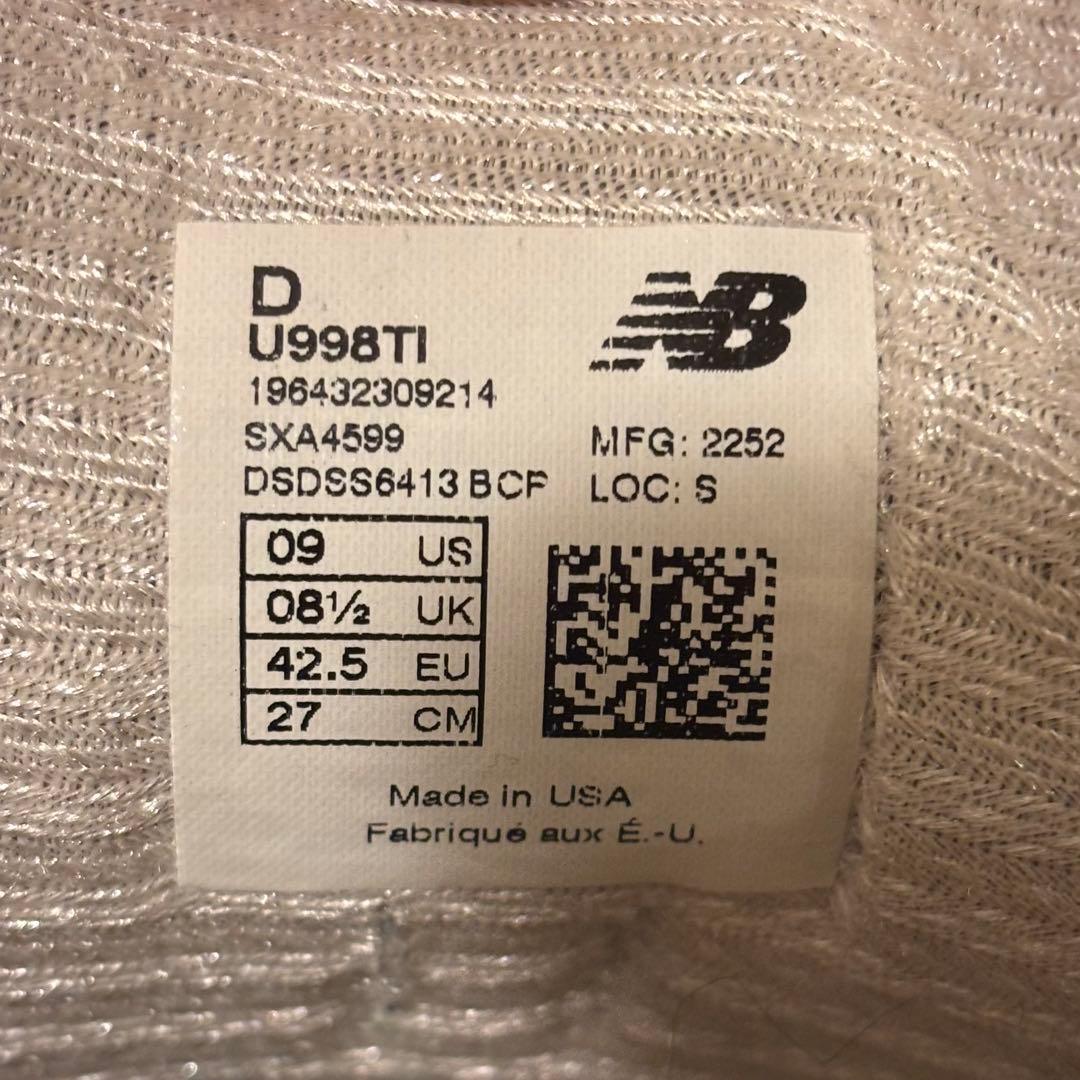 New Balance ニューバランス 998 白 黒 ホワイト ブラック