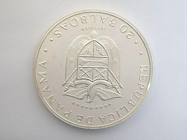1974年 パナマ 20バルボア 銀貨