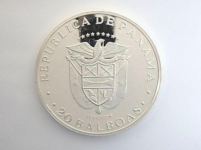 1974年 パナマ 20バルボア 銀貨