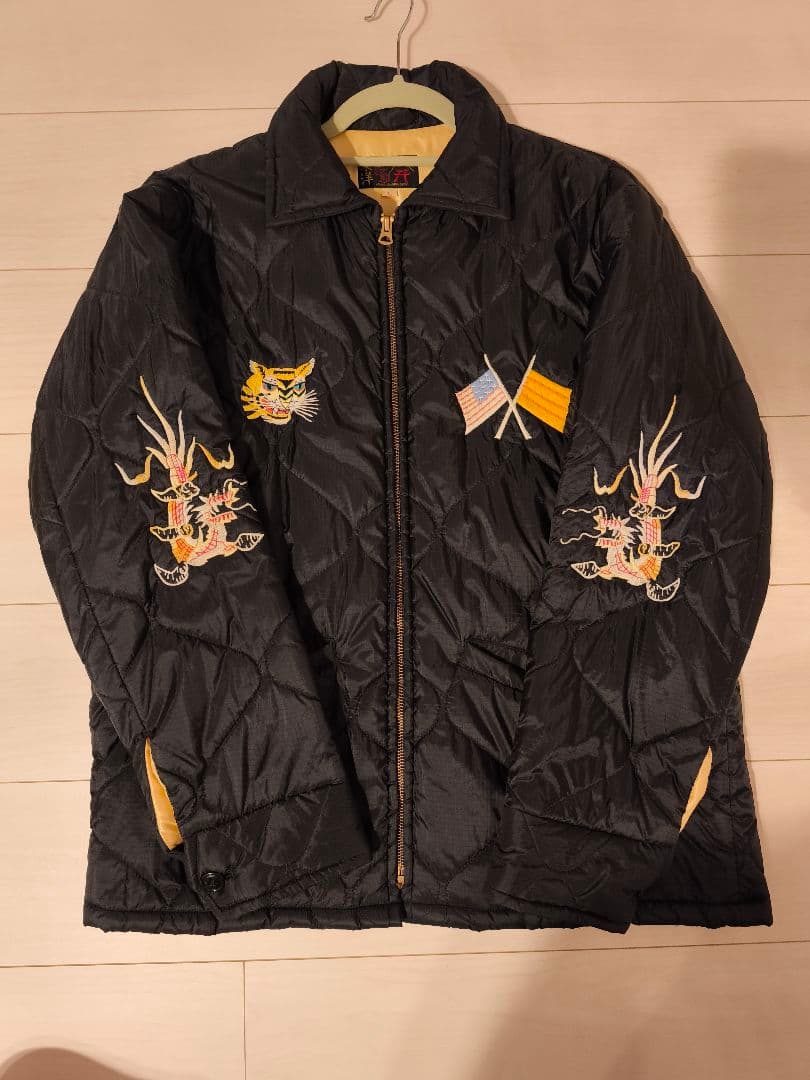 TAILOR 東洋 ブラック スカジャン L　キルティング