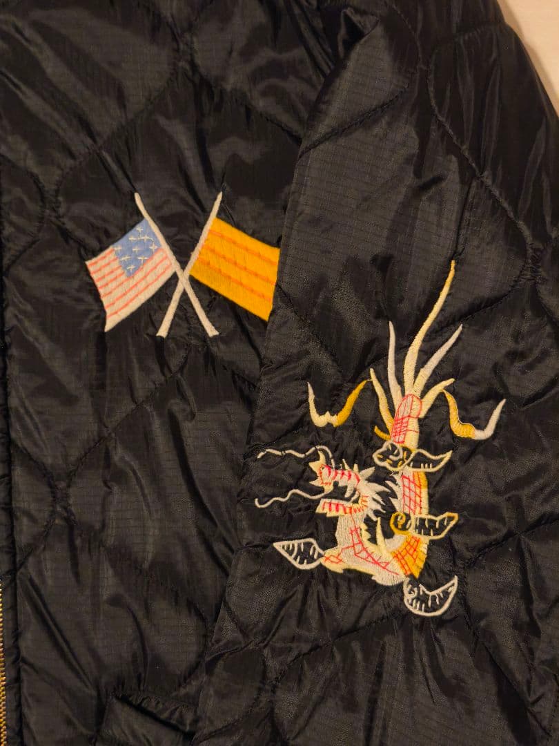 TAILOR 東洋 ブラック スカジャン L　キルティング