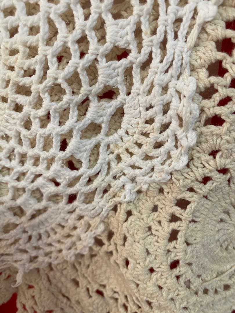 アンティークレース編みドイリーリメイクリボンキャミソール