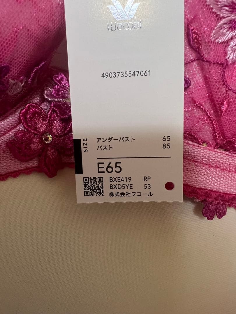 パーソナルフィットプラスブラパルファージュピンクブラジャーショーツセット E65