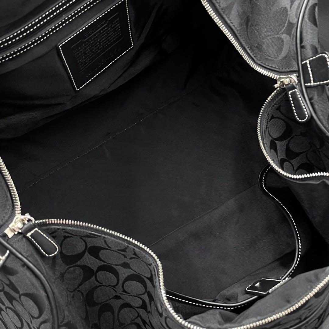 【美品】コーチ シグネチャー 大容量 2way ボストンバッグ 南京錠付き