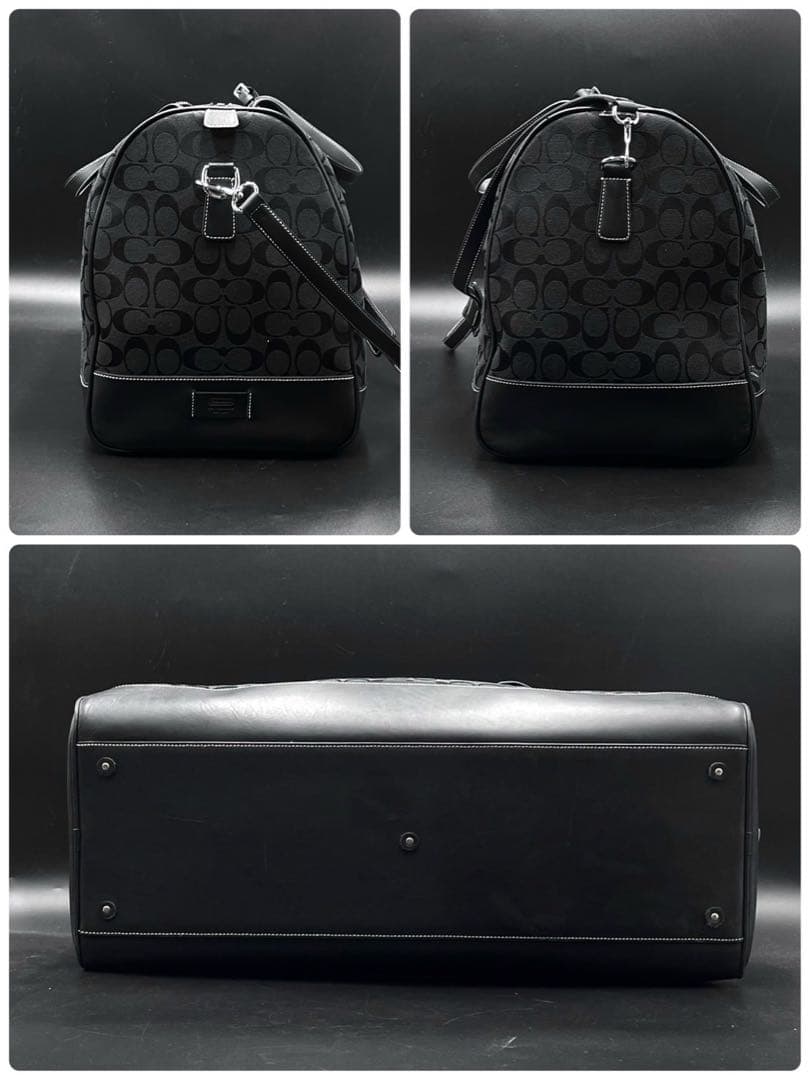 【美品】コーチ シグネチャー 大容量 2way ボストンバッグ 南京錠付き