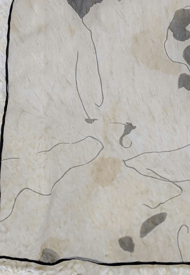 CHANEL　シフォン花柄スカーフ❦