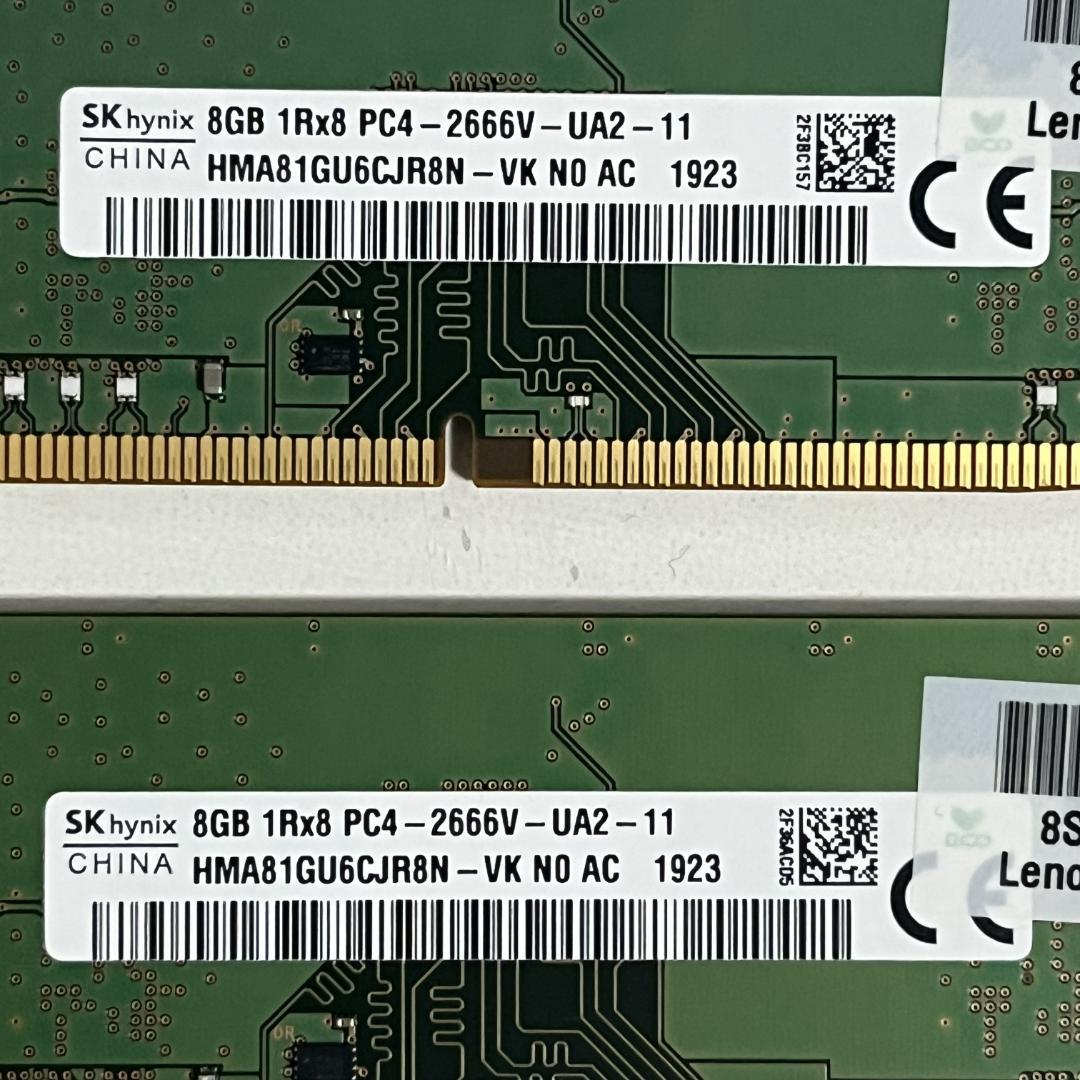 SK hynix 8G 1Rx8 PC4-2666V-UA2-11×2 計16G