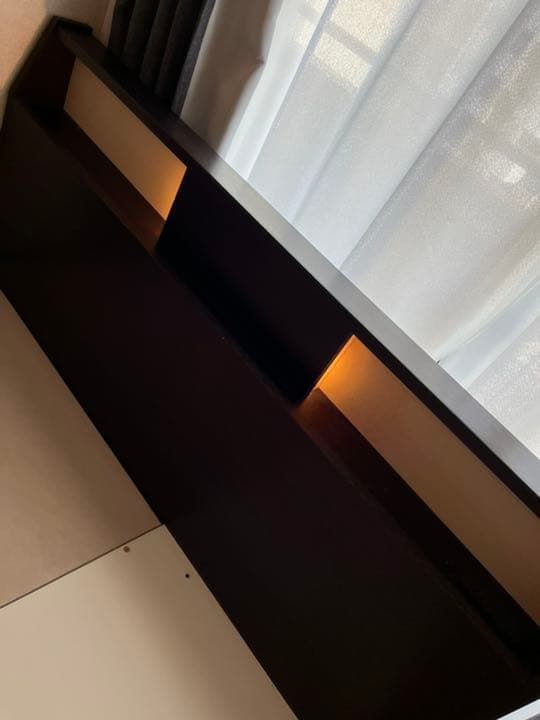 【美品】ニトリ ダブルベッドフレームアザン3 ダークブラウン　マットレス付き