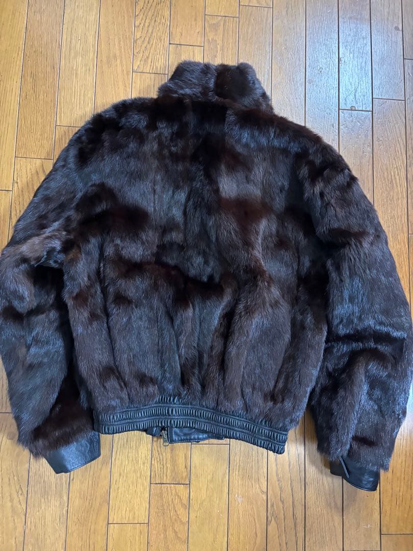 リバーシブル　レザー&ミンクファー　　レザージャケット　レトロ