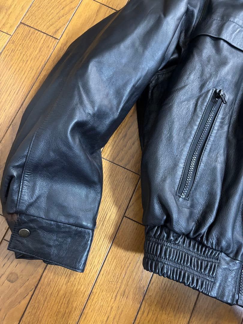 リバーシブル　レザー&ミンクファー　　レザージャケット　レトロ