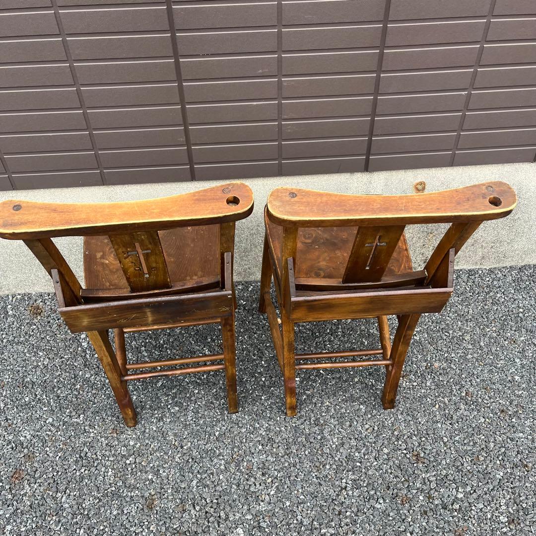 アンティーク　チャーチチェア　ダイニング　教会　椅子　イギリス　ヴィンテージ　①