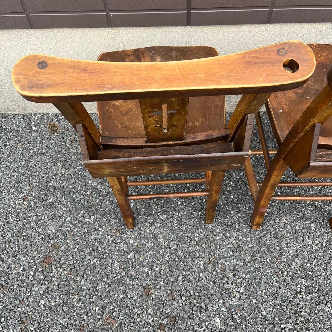 アンティーク　チャーチチェア　ダイニング　教会　椅子　イギリス　ヴィンテージ　①