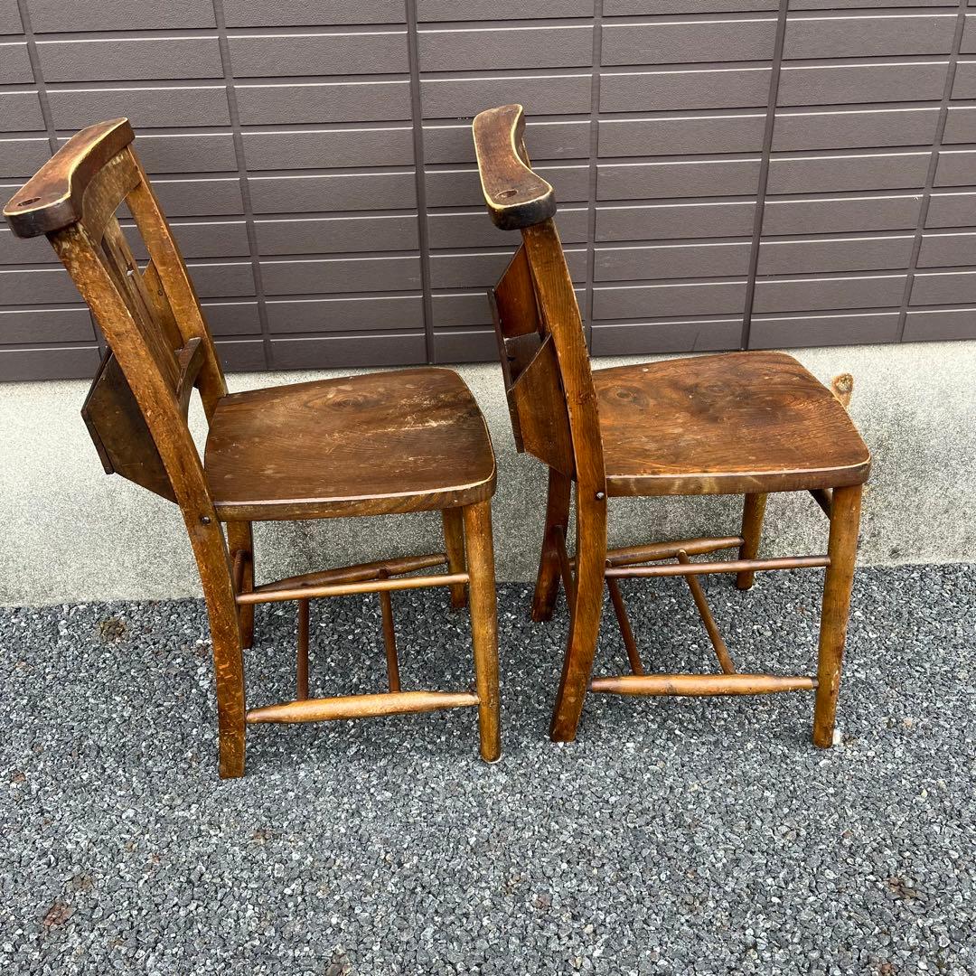 アンティーク　チャーチチェア　ダイニング　教会　椅子　イギリス　ヴィンテージ　①