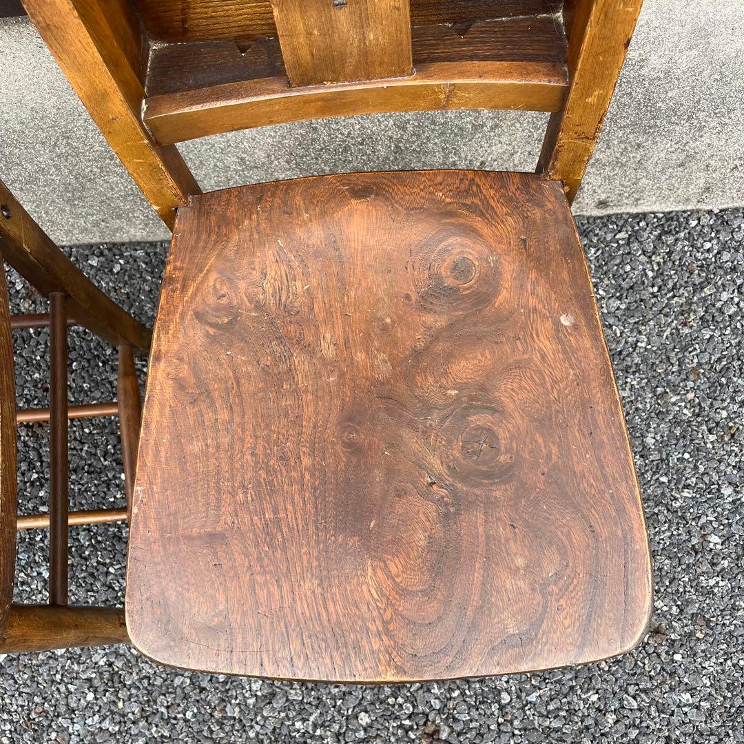 アンティーク　チャーチチェア　ダイニング　教会　椅子　イギリス　ヴィンテージ　①